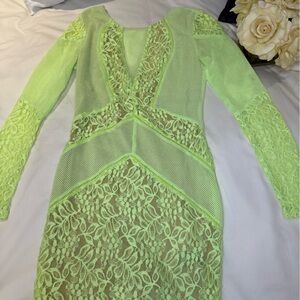 Ark & Co Vibrant Green Mesh Dress